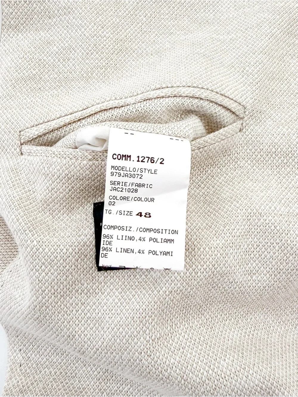 NEW Eleventy Textured Linen Blazer Men's Cream Sport Coat Unstructured 38R